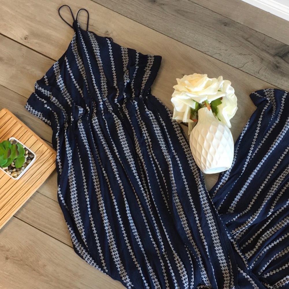 Navy blue halter maxi